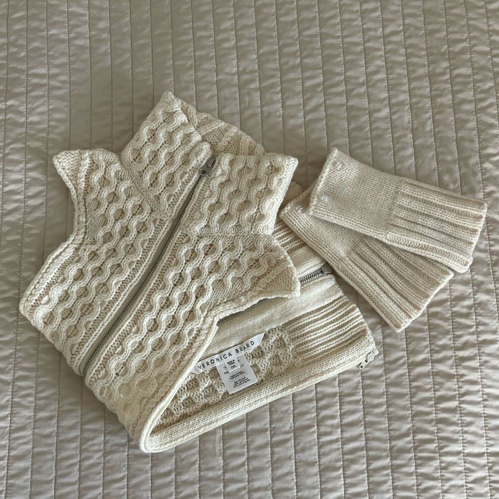 Veronica Beard Ivory Upstate Dickey with Cuffs sz O/S